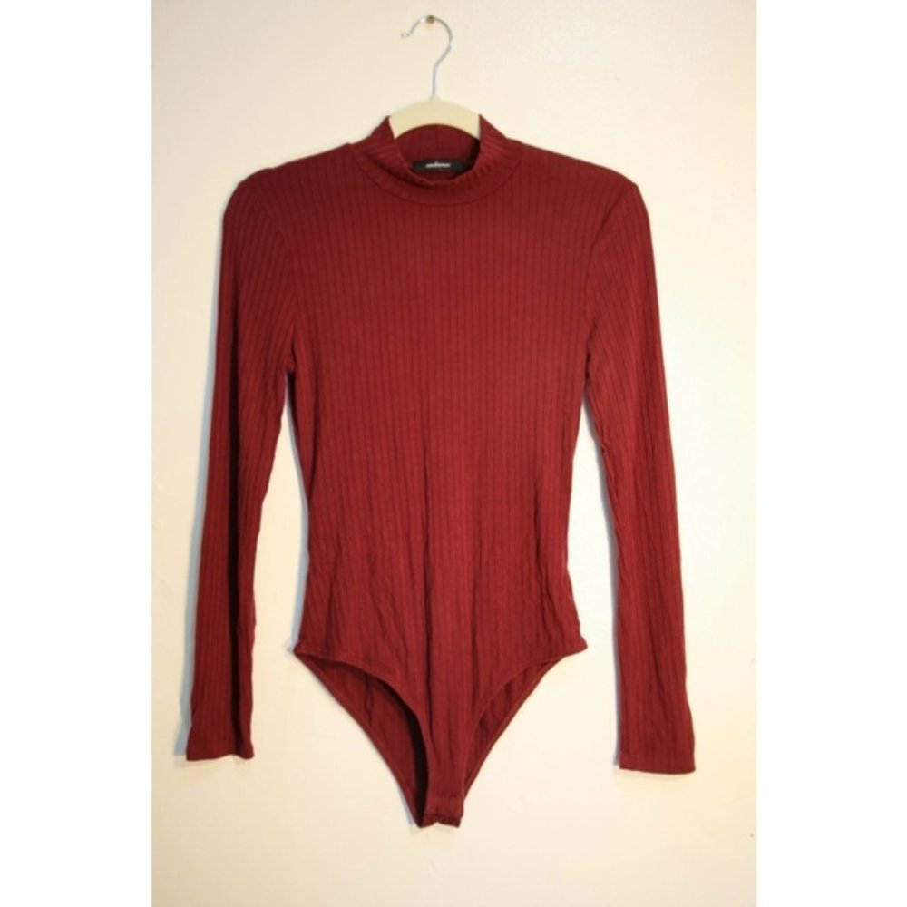 Ribbed Burgandy Bodysuit Size Small